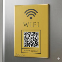 Scan QR for Guest WiFi Magnet Sign Easy Access