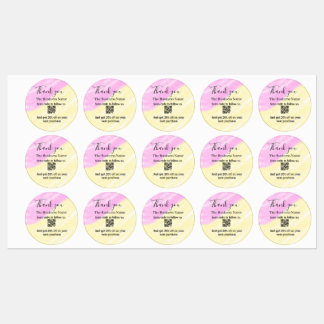 Scan QR to follow us thank you discount code pink Etiketten