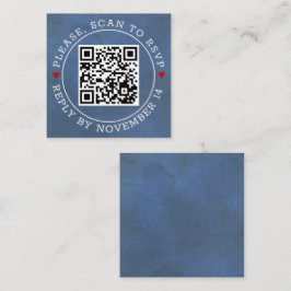 Scan QR UAWG blau und Herz Hochzeit Begleitkarte