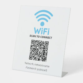 Scan to Connect Free Guest Wifi Sockelschild