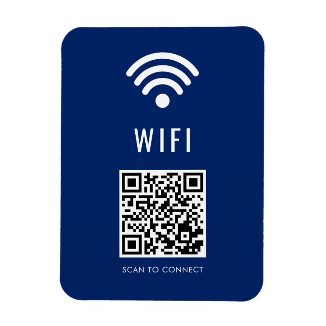 Scan-to-Connect-Navy-WiFi-Magnet mit QR-Code Magnet (Vertikal)
