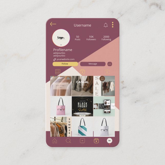 Scan to Connect QR Code Logo Instant Business Card Visitenkarte (Vorderseite)