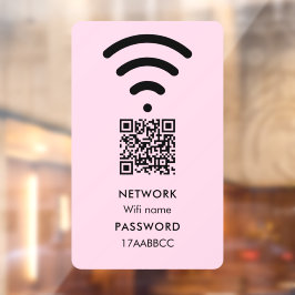 Scan to Connect Wifi Network QR Code Moderner rosa Fensteraufkleber