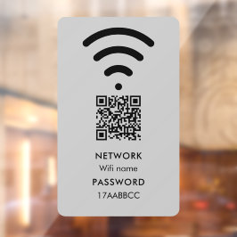 Scan to Connect Wifi Network QR Code Modernes Grau Fensteraufkleber