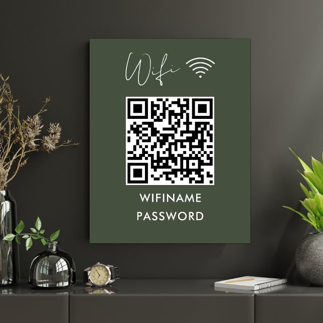 Scan to Connect Wifi Qr Code Password Forest Green Poster (Von Creator hochgeladen)