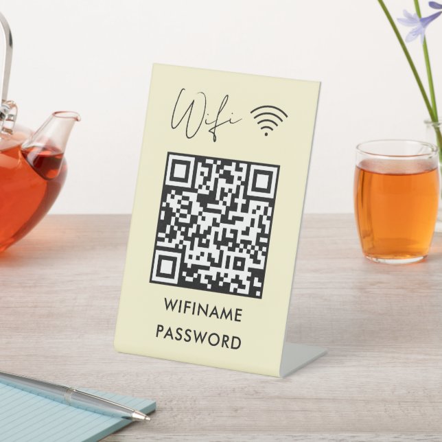 Scan to Connect Wifi Qr Code Password Groovy Sockelschild (In SItu)