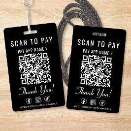 Scan to Pay 2 Payment QR Codes Social Media Ausweis