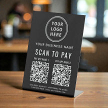 Scan to Pay 2 QR Codes Logo Schwarz