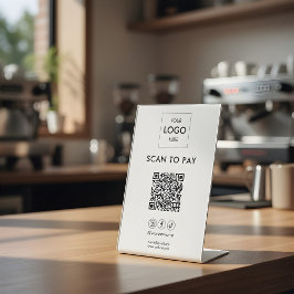 Scan to Pay Business Logo Qr Code Pedestzeichen Sockelschild