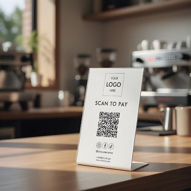 Scan to Pay Business Logo Qr Code Pedestzeichen Sockelschild (Von Creator hochgeladen)