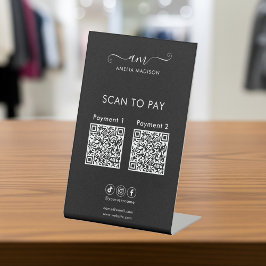 Scan To Pay Business Qr Code Script Black Sockelschild