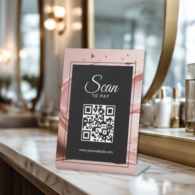 Scan To Pay Business QR Code  Sockelschild (Scan To Pay Business QR Code Pedestal Sign)