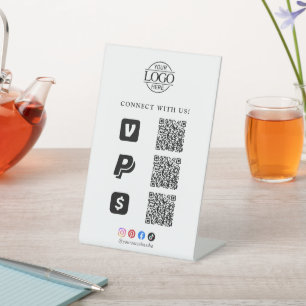 Scan To Pay Geschäft Logo Qr Code Tischständer Sockelschild