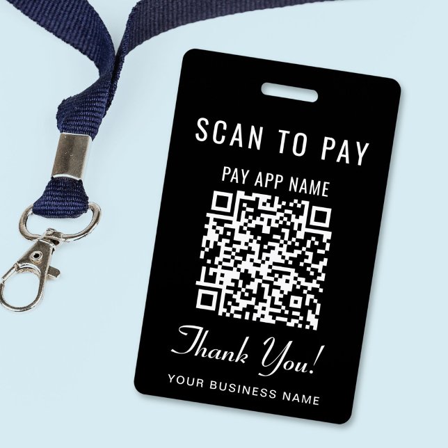 Scan to Pay QR Code Black Ausweis (Scan to Pay 2 Payment QR Codes Social Media Badge)