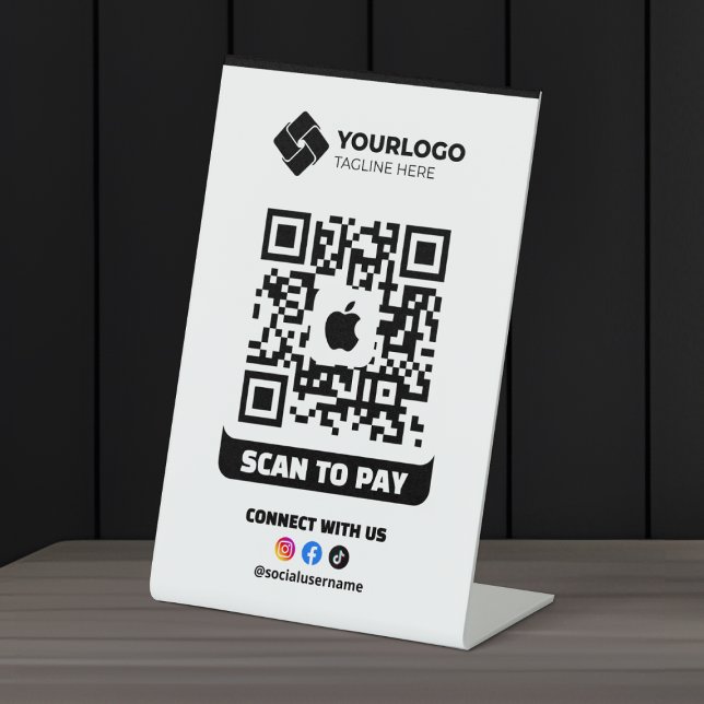 Scan to Pay QR Code Payment Apple Pay Logo Sockelschild (Von Creator hochgeladen)