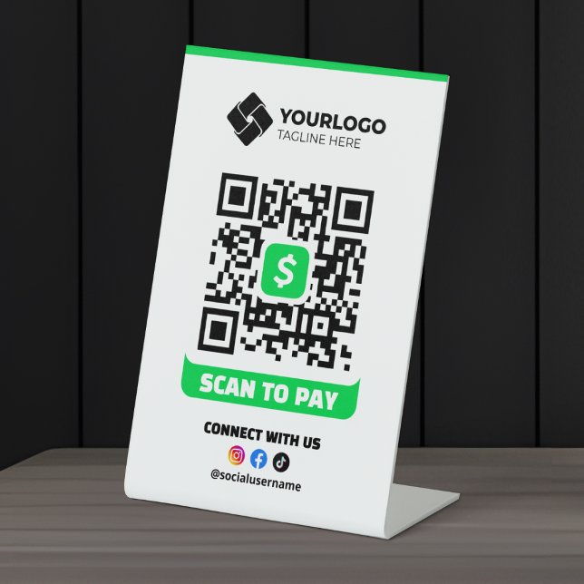Scan to Pay QR Code Payment Cash App Logo Sockelschild (Von Creator hochgeladen)