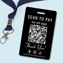 Scan to Pay QR Code Social Media Black