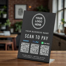 Scan to Pay Venmo Paypal CashApp QR-Codes Logo Sockelschild
