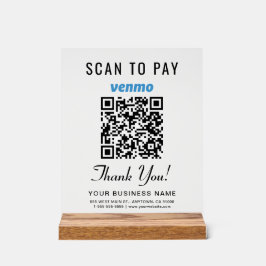 Scan to Pay Venmo QR Code Acrylschild