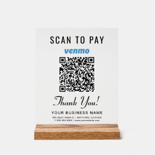 Scan to Pay Venmo QR Code Acrylschild