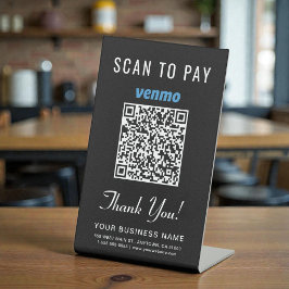 Scan to Pay Venmo QR Code Black Sockelschild