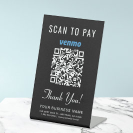 Scan to Pay Venmo QR Code Black Sockelschild