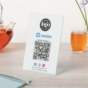 Scan to Pay Venmo QR Code Business-Logo Sockelschild