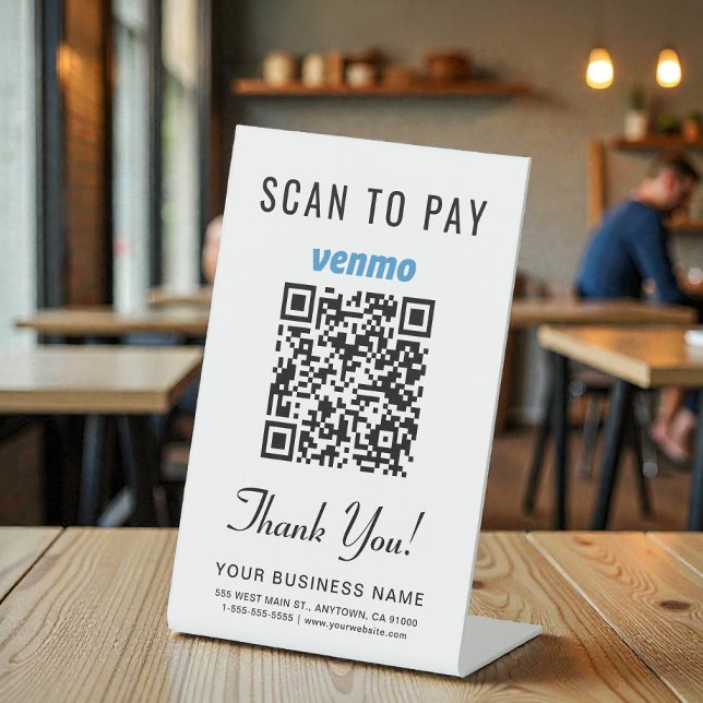 Scan to Pay Venmo QR Code Sockelschild (Scan to Pay Venmo QR Code Pedestal Sign)