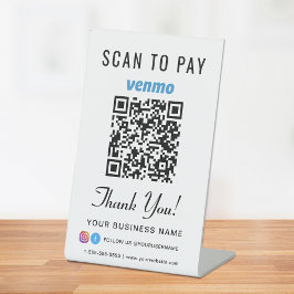 Scan to Pay Venmo QR Code Sockelschild