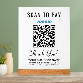Scan to Pay Venmo QR Code Weiß Acrylschild