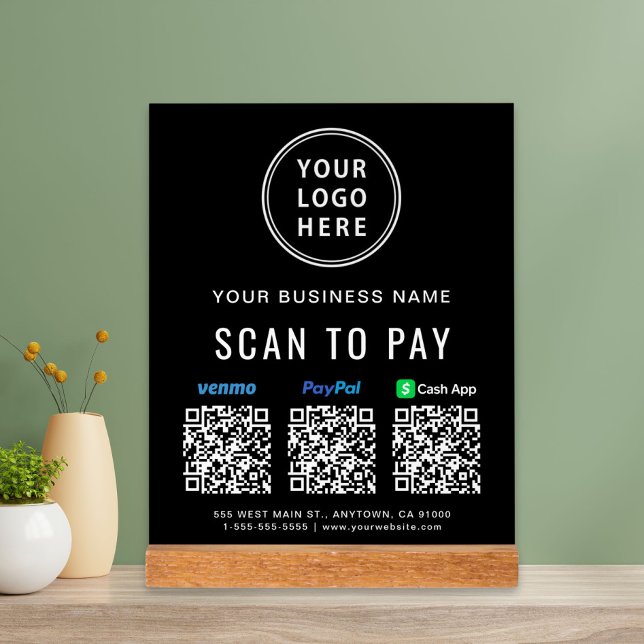 Scan to PayPal Venmo CashApp QR-Codes Logo Acrylschild (Von Creator hochgeladen)