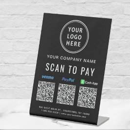 Scan to PayPal Venmo CashApp QR-Codes Logo Sockelschild