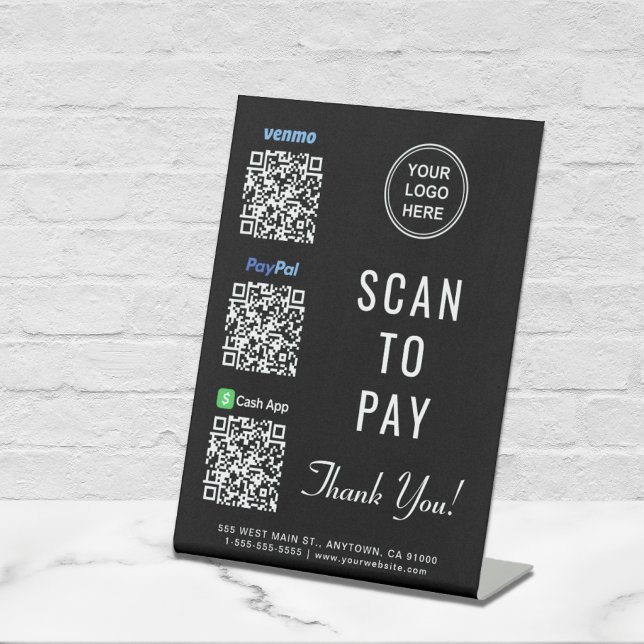 Scan to PayPal Venmo CashApp QR-Codes Logo Sockelschild (Von Creator hochgeladen)