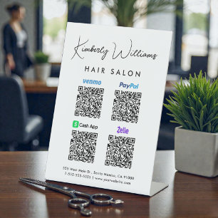 Scan to PayPal Venmo CashApp Zelle QR Code Sockelschild