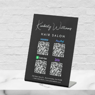 Scan to PayPal Venmo CashApp Zelle QR Code Sockelschild