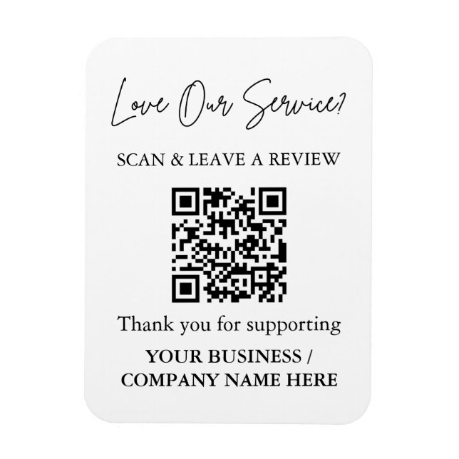 Scan to Review QR Code Magnet for Business (Vertikal)