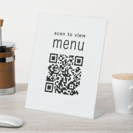 "Scan to View Menu QR Restaurant Modern" Sockelschild
