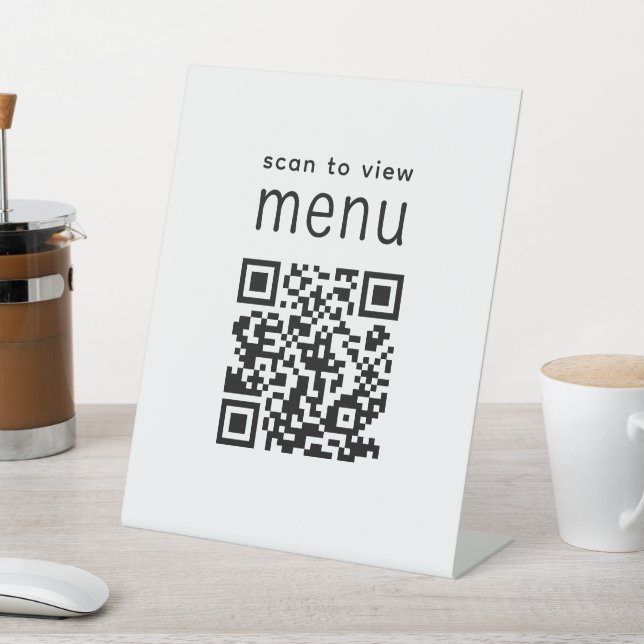 "Scan to View Menu QR Restaurant Modern" Sockelschild (In SItu)