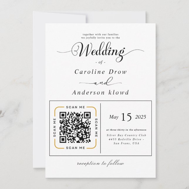 Scan to View Our Wedding Invitation Video (Vorderseite)