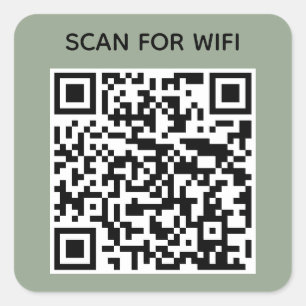 Scan zum Anschluss von Wifi QR Code Moderne Seite  Quadratischer Aufkleber