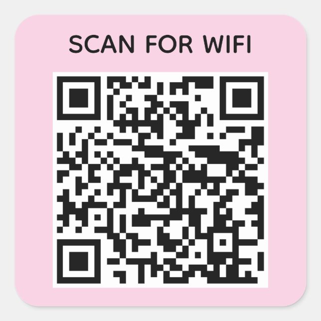 Scan zum Anschluss von Wifi QR Code Moderner Paste Quadratischer Aufkleber (Vorderseite)