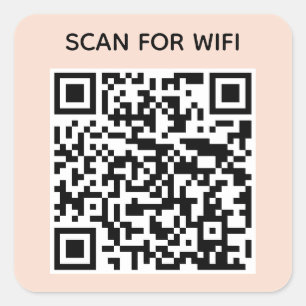 Scan zum Anschluss von Wifi QR Code Modernes Rosa Quadratischer Aufkleber