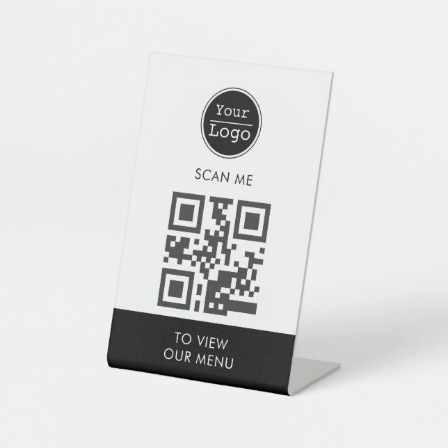 Scan zum Anzeigen des benutzerdefinierten Logo-QR- Sockelschild (Vorderseite)