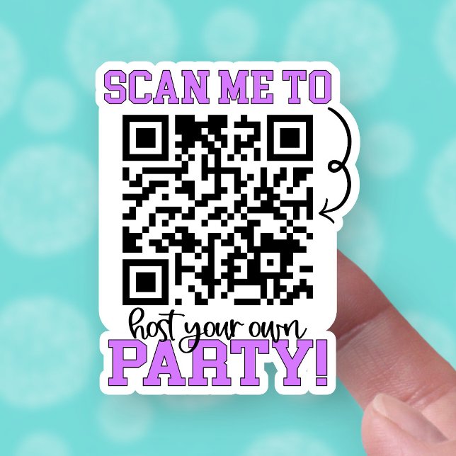 Scan zum Hosten eines Party Lila QR-Code für klein Aufkleber (Von Creator hochgeladen)