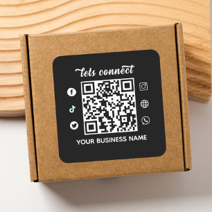 Scan zur Verbindung von QR-Code und benutzerdefini Quadratischer Aufkleber
