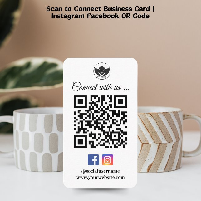 Scan zur Verbindung von Visitenkarten | Instagram  Visitenkarte (instagram facebook qr code social media business card scan to connect)
