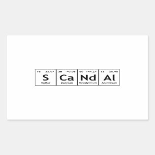 SCaNdAl Periodic Table Elements Word Chemistry Rechteckiger Aufkleber