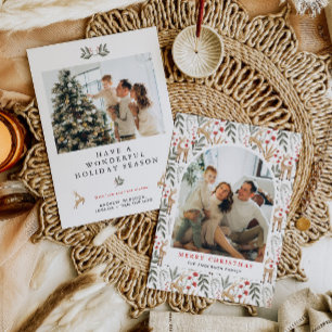 Scandi 2 Foto Weihnachtskarte Boho Nordic Holiday Feiertagskarte