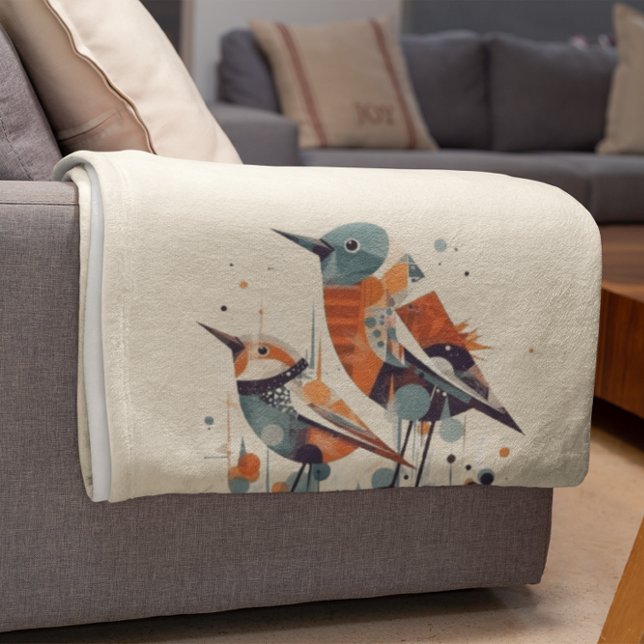 Scandi Aviary Duet, Brauch Fleecedecke (Von Creator hochgeladen)