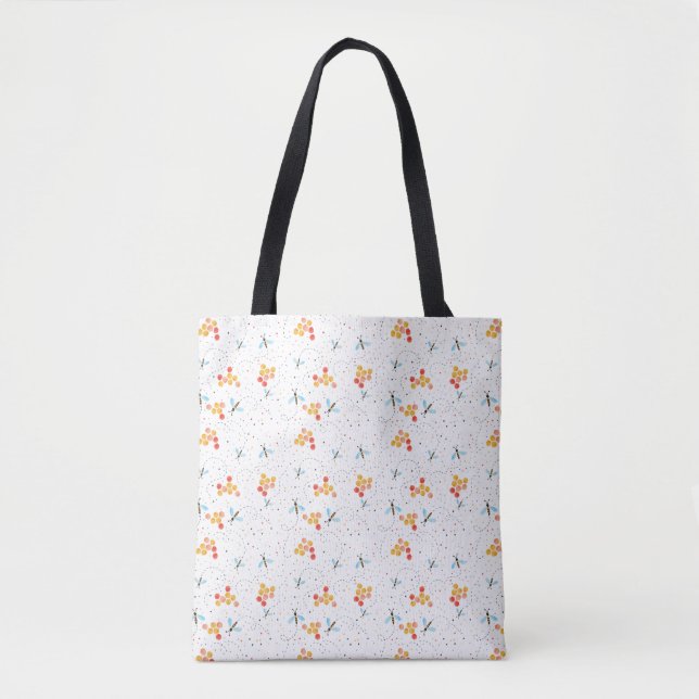 Scandi Bee Muster Tote Bag (Vorderseite)